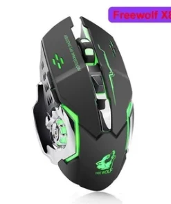 [BH 12 Tháng - Hoả Tốc] Chuột không dây Freewolf X8 (pin sạc) (Đen Sọc)(180g)