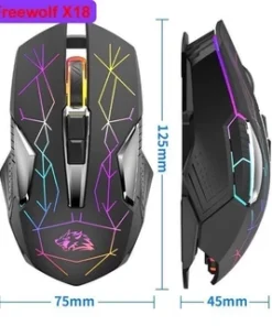 [BH 12 Tháng - Hoả Tốc] Chuột không dây Freewolf X18 (pin sạc)